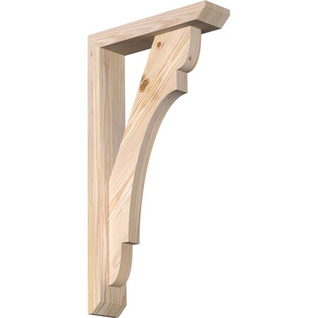 Ekena Millwork Olympic Slat Smooth Bracket w/ Offset Brace, Douglas Fir, 3 1/2"W x 14"D x 26"H BKT0402X14X26OLY06SDF